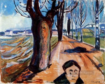 El asesino en la calle 1919 Edvard Munch Pinturas al óleo